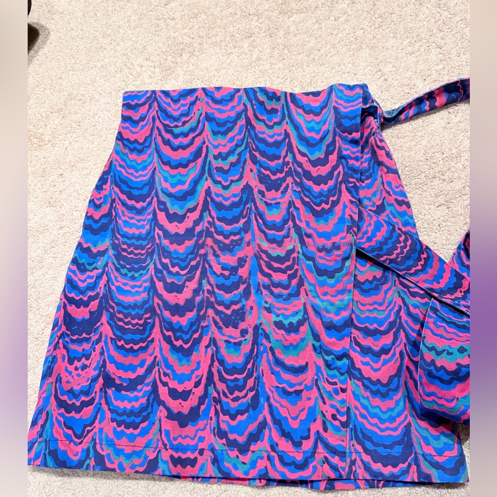 Anthropologie Porridge Y2K Printed Iris Wrap Cotton Mini Skirt Size S Like New